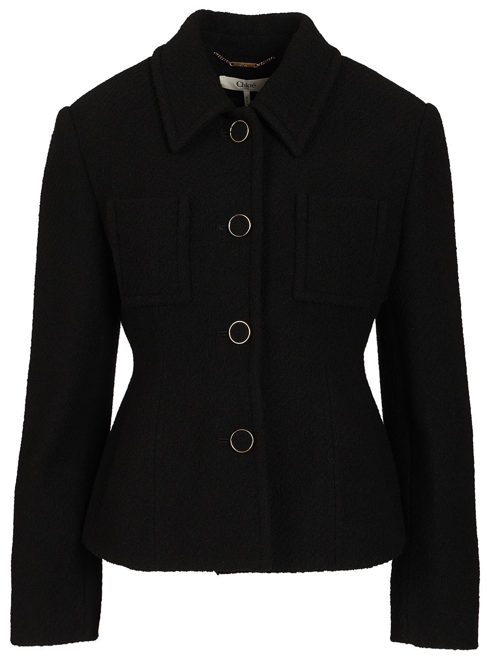 Chloe' Single-Breasted Short Blazer Giacche - Nero | 1fb4b0261bc6a80141fcf3bc2f119a03768c3f3c