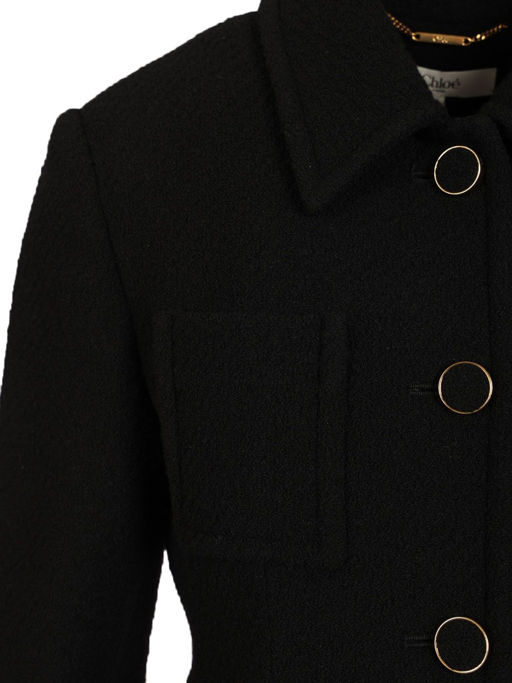 Chloe' Single-Breasted Short Blazer Giacche - Nero | d89cca953cba6e72d32ef68c0fac175b9ffefbe3