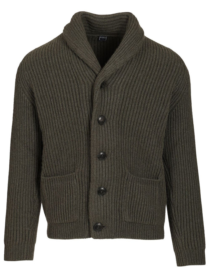 Fedeli Cardigan Scialle 100 Cachemire Knitwear - Verde | de9b150b7467e3a0ac92307fcaf27043f5f54873