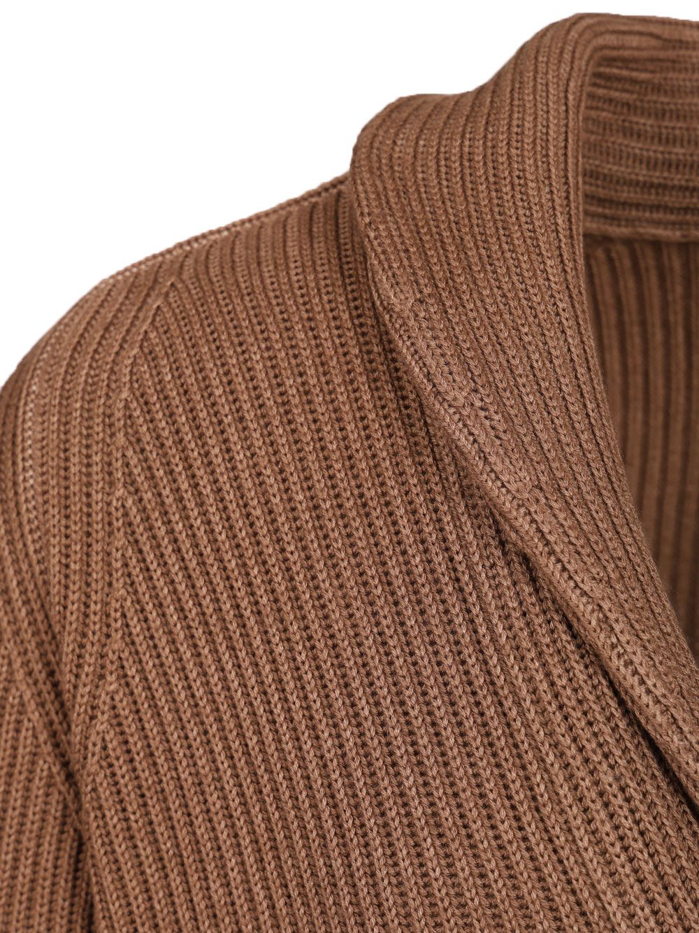 Fedeli Cardigan Scialle Terminillo  Fissato Al Sale 100 Merinos Knitwear - Marrone | 8da6c56f4d45f7aa40796e9d8e9102adf274b6ab