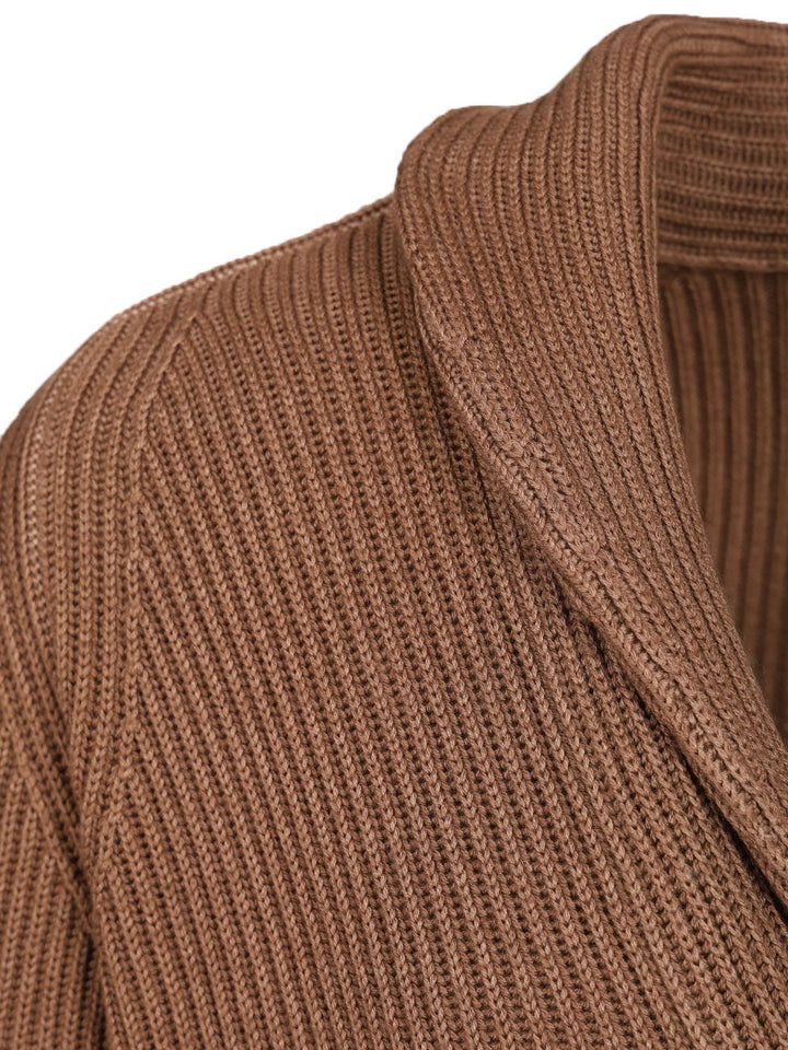 Fedeli Cardigan Scialle Terminillo  Fissato Al Sale 100 Merinos Knitwear - Marrone | 8da6c56f4d45f7aa40796e9d8e9102adf274b6ab