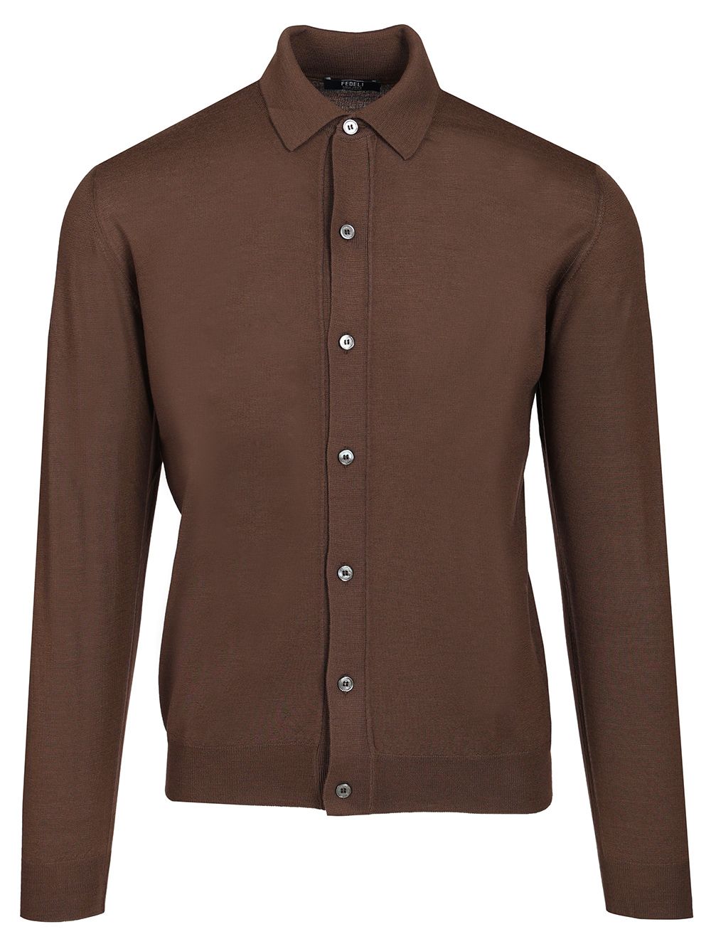 Fedeli Knitted Shirt Knitwear - Marrone | 49d151abcacf520e01224999bd9736fe51330164