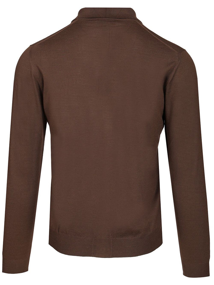 Fedeli Camicia  140s 100 Lana Knitwear - Marrone | f2c936e758e749d9b62bc9552f5ec3ba59cc9669