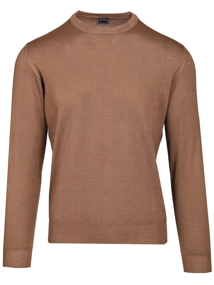 Fedeli Giro Fissato Al Sale 100 Merinos Knitwear - Marrone | 9f6b105e103cb5a7deeefc2bcf534876a06ef43b