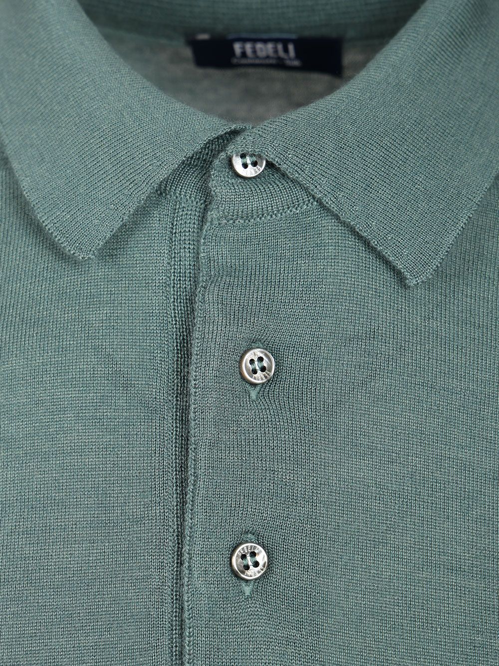 Fedeli Long-Sleeved Polo Shirt Knitwear - Verde | 17898b25c84121dadf0d82787bba001c32c071dd