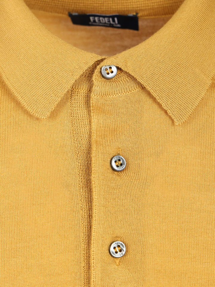 Fedeli Polo 70 Cach 30 Seta Knitwear - Giallo | f6d11a0c378e643ba28a99fb08359d6d9865571c
