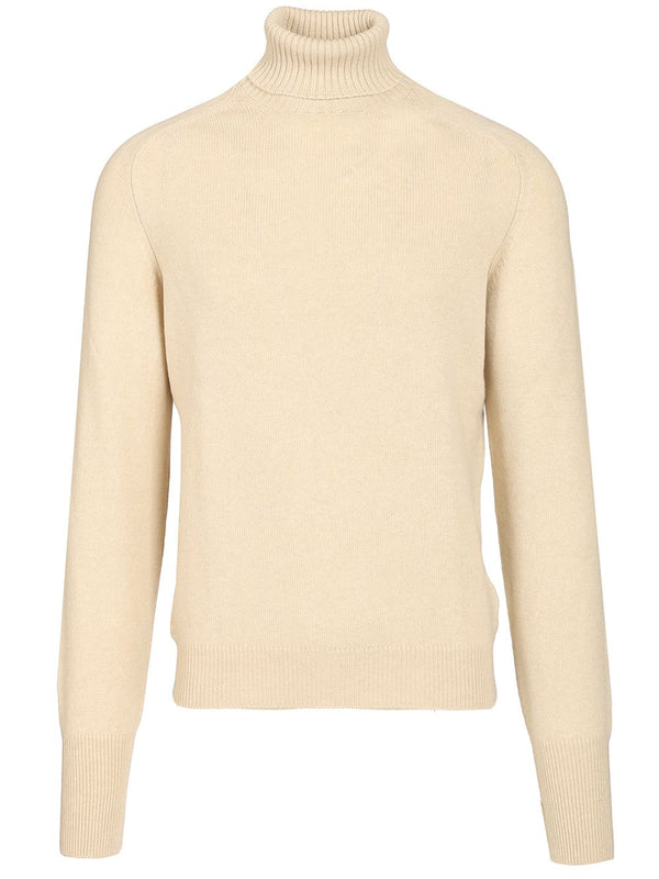 High Neck Sweater Knitwear Beige