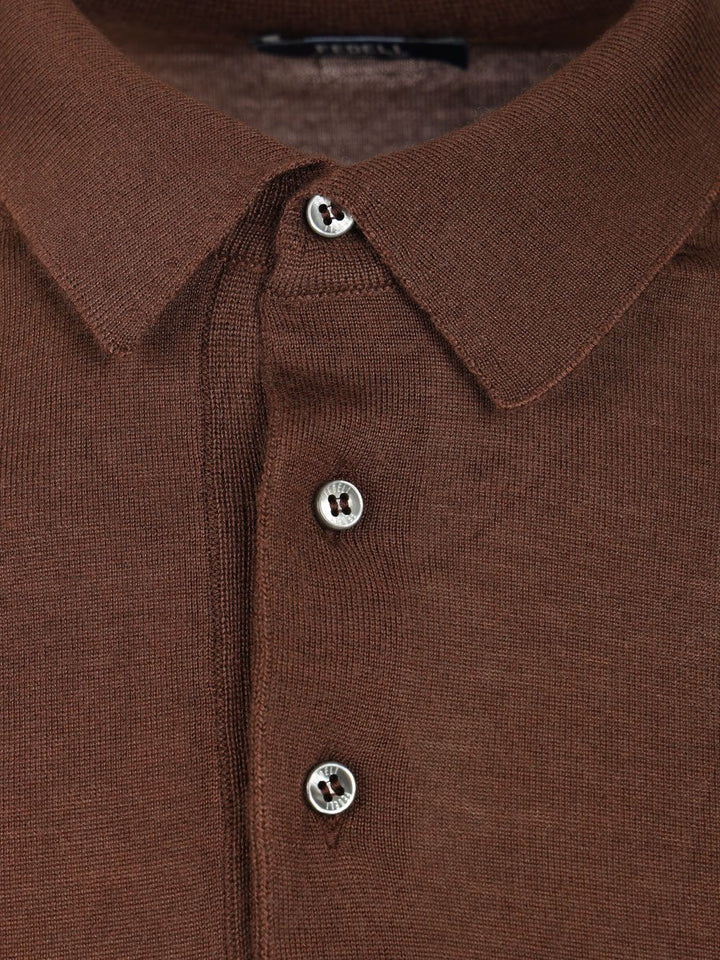 Fedeli Polo 70 Cach 30 Seta Knitwear - Marrone | 1c933144032e9c458654407d355490c635ba0b3d