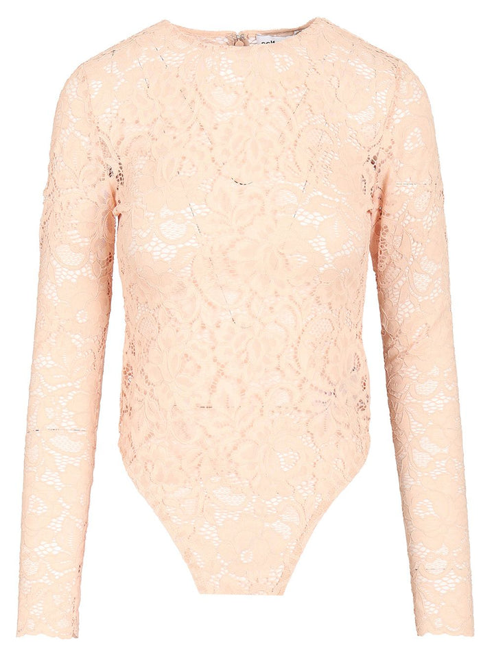 Self-Portrait Beige Bodysuit In Flesh-Colored Lace Top - Beige | 1d88e2e36da5c7a73c93b3ee837fe7692a7daf15