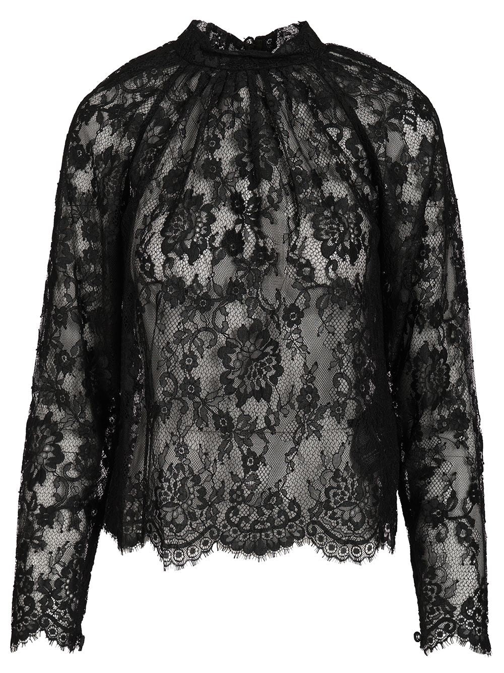 Self-Portrait Lace Blouse Top - Nero | 7f34fadeab5f91c56ef04fba34db67c6aab1b233