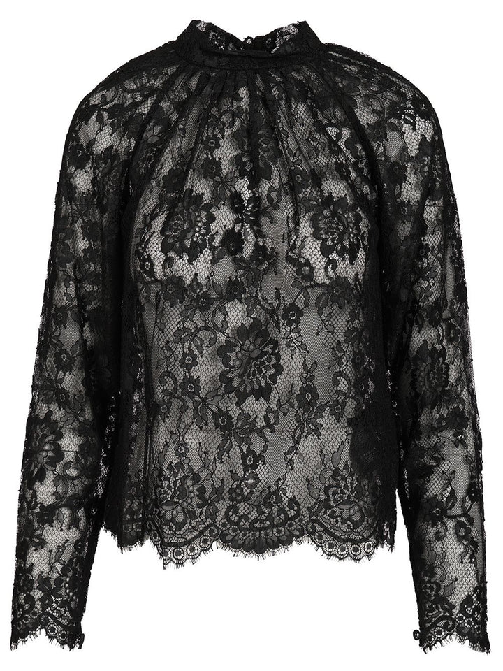 Self-Portrait Lace Blouse Top - Nero | 7f34fadeab5f91c56ef04fba34db67c6aab1b233