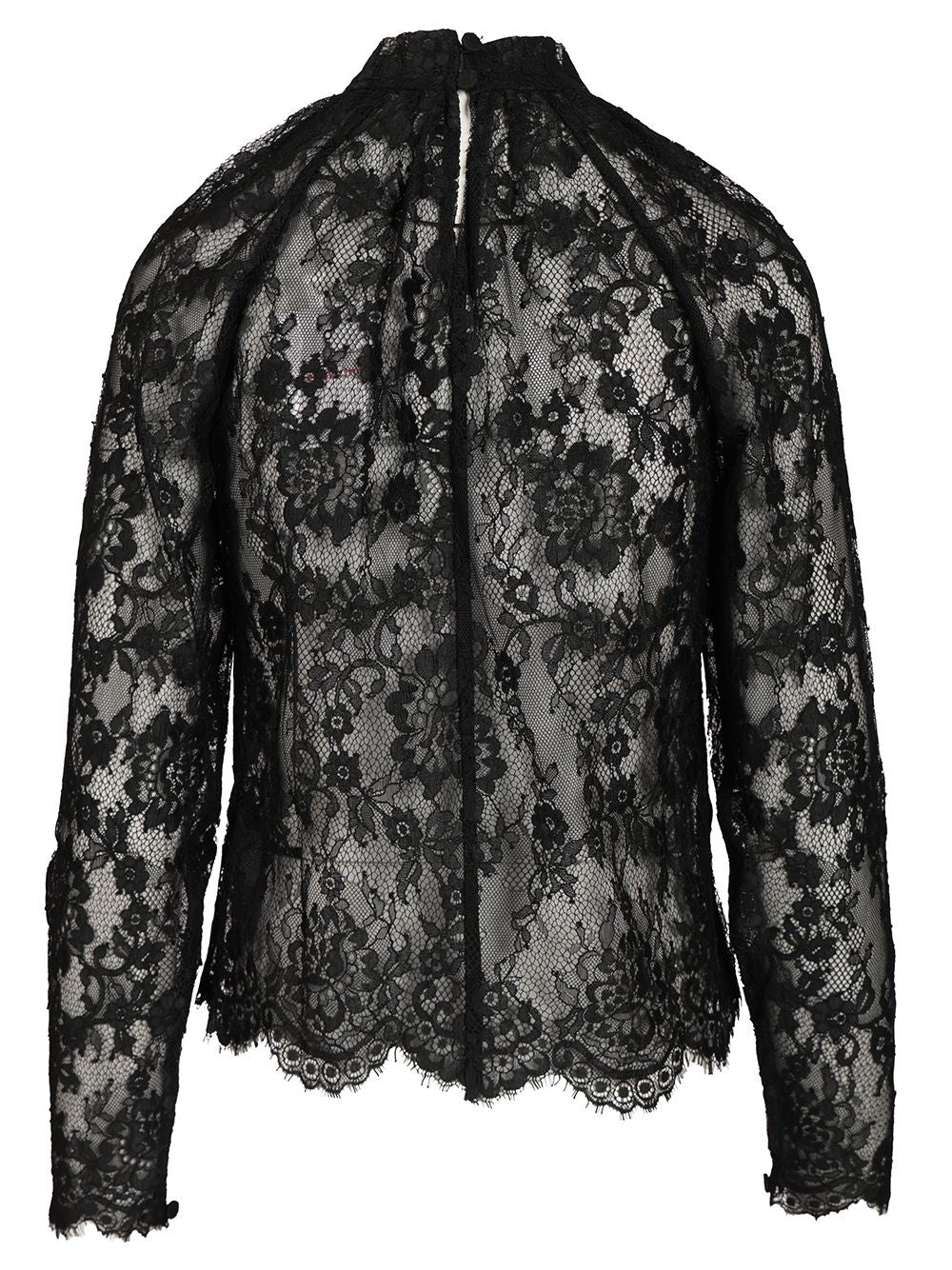 Self-Portrait Lace Blouse Top - Nero | 06b20bdbb6dd4c2ed091c2dbe40c1e0d3b2075f5