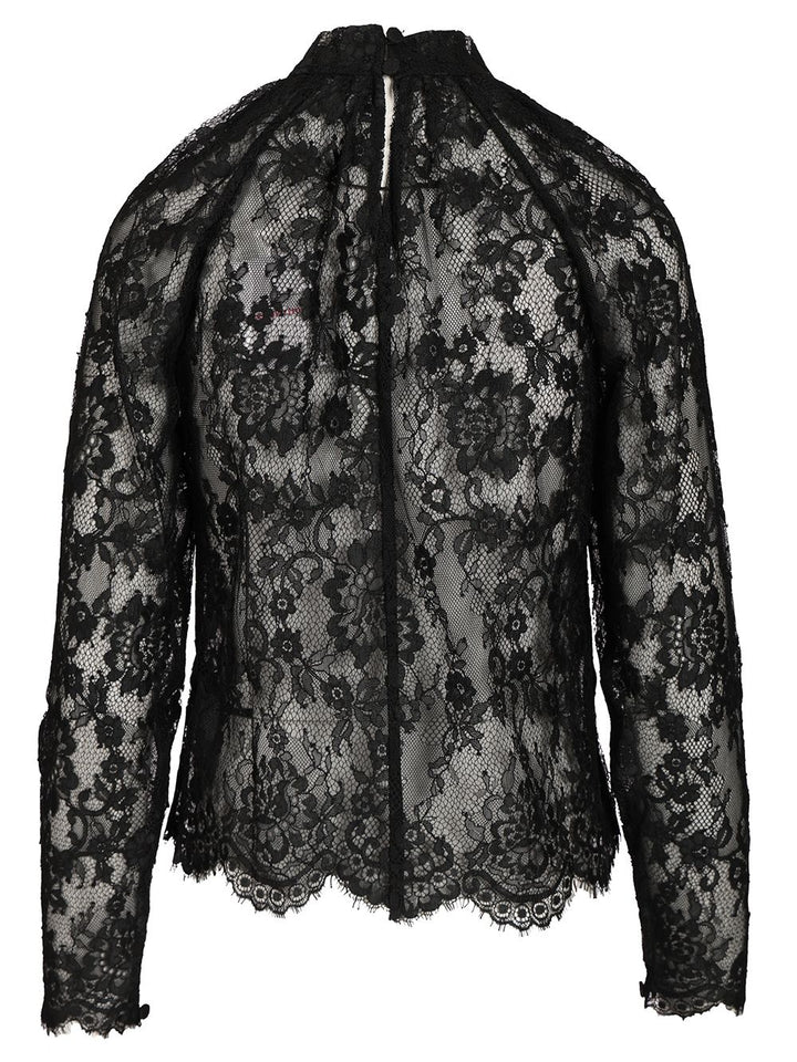 Self-Portrait Lace Blouse Top - Nero | 06b20bdbb6dd4c2ed091c2dbe40c1e0d3b2075f5