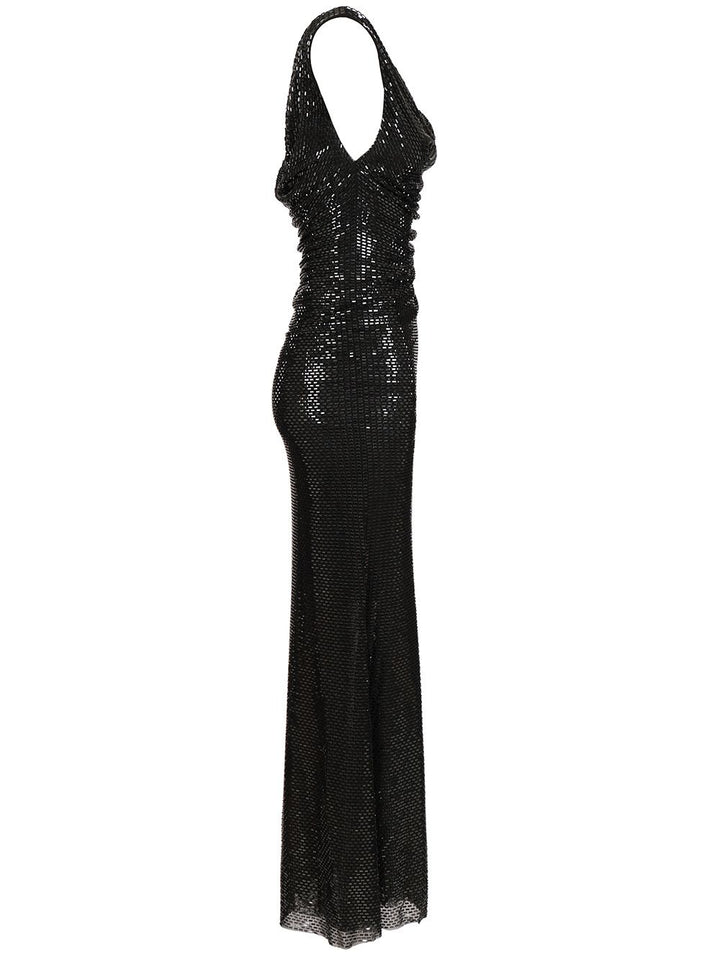 Self-Portrait Draped Dress Abiti - Nero | c6d0f35030d229f5093074b13807629dabf02896