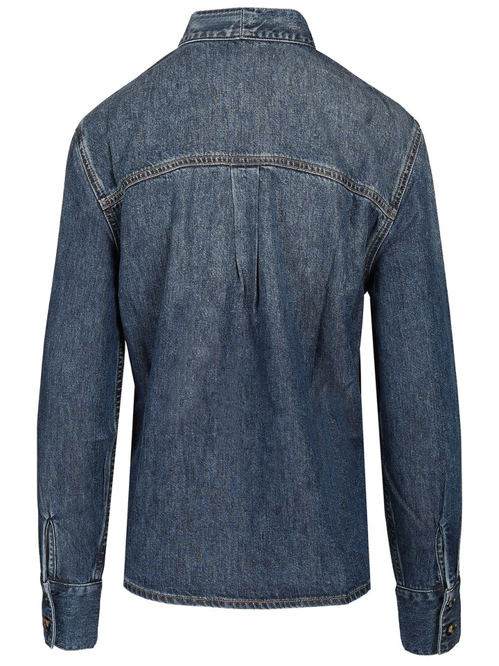 Self-Portrait Shirt With Bow Shirts - Blu | 336ff65e0ca707c409387f6f5f981d3af81ec2bd