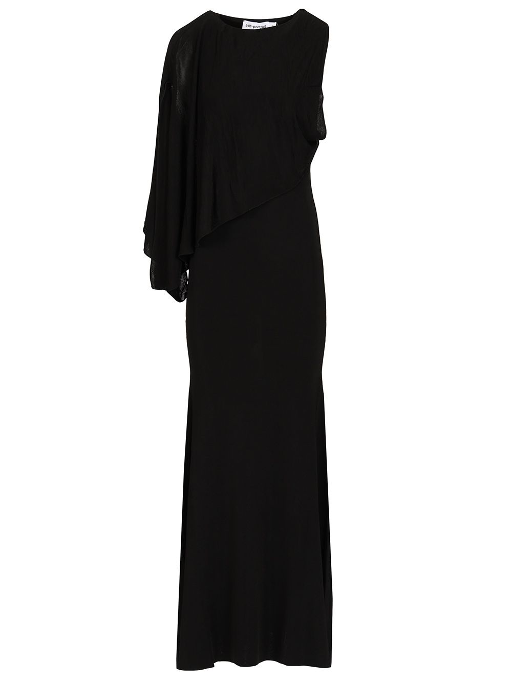 Self-Portrait Long One-Shoulder Dress Abiti - Nero | 16d58c43732ec323ca9afa5d5b12624bdf132d44