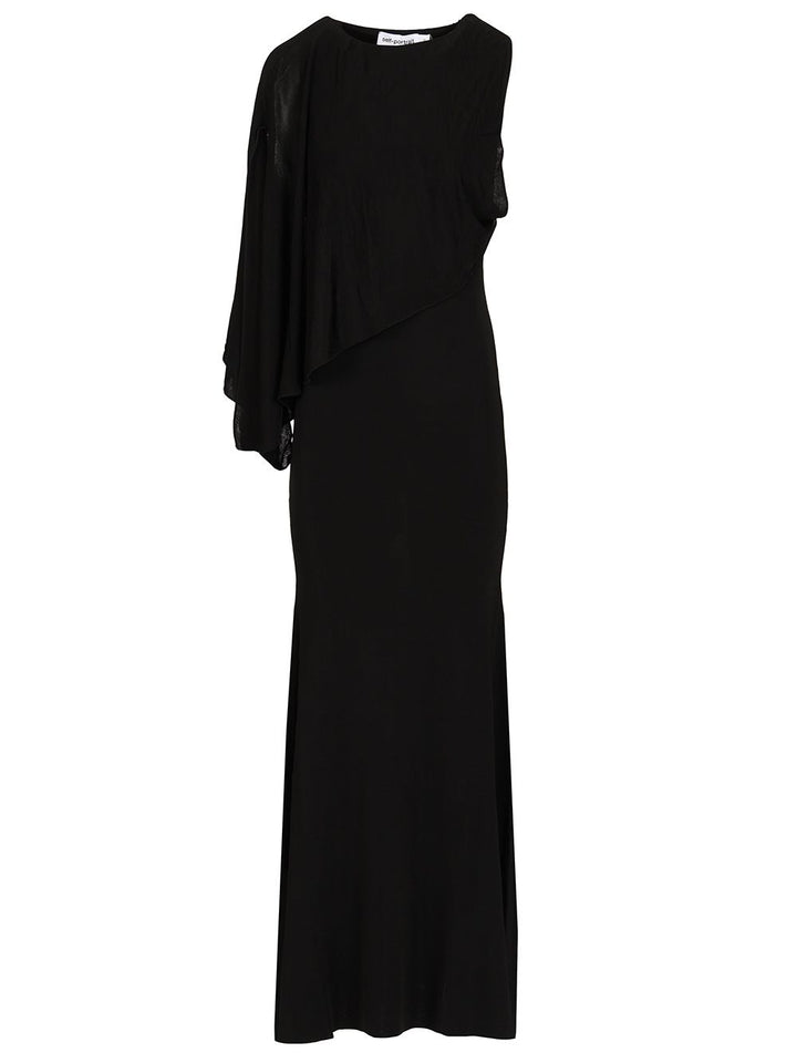 Self-Portrait Long One-Shoulder Dress Abiti - Nero | 16d58c43732ec323ca9afa5d5b12624bdf132d44
