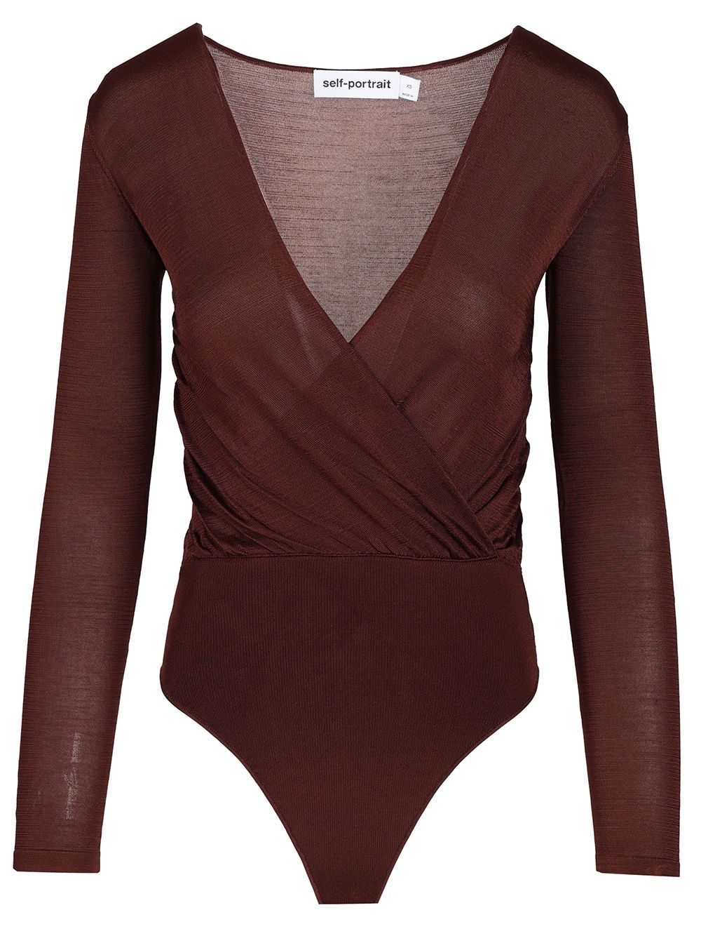 Self-Portrait Knitted Bodysuit Knitwear - Marrone | 24b52bdd6b2b0081abe3ca2505b3da95d297f89b