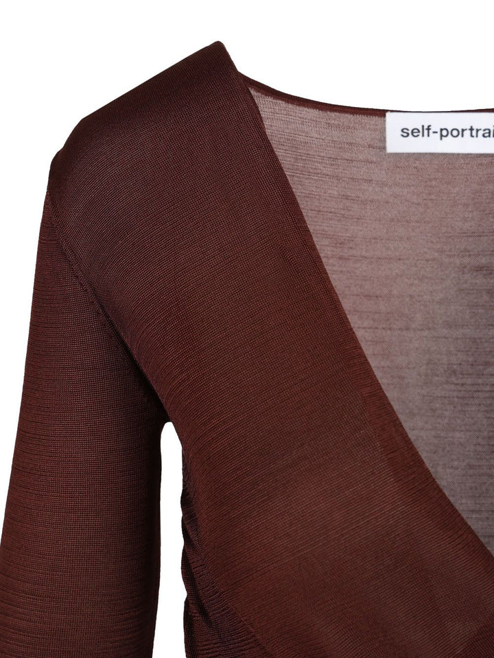 Self-Portrait Knitted Bodysuit Knitwear - Marrone | 53ab1974c303962d018fbd8b5d28063672e881df