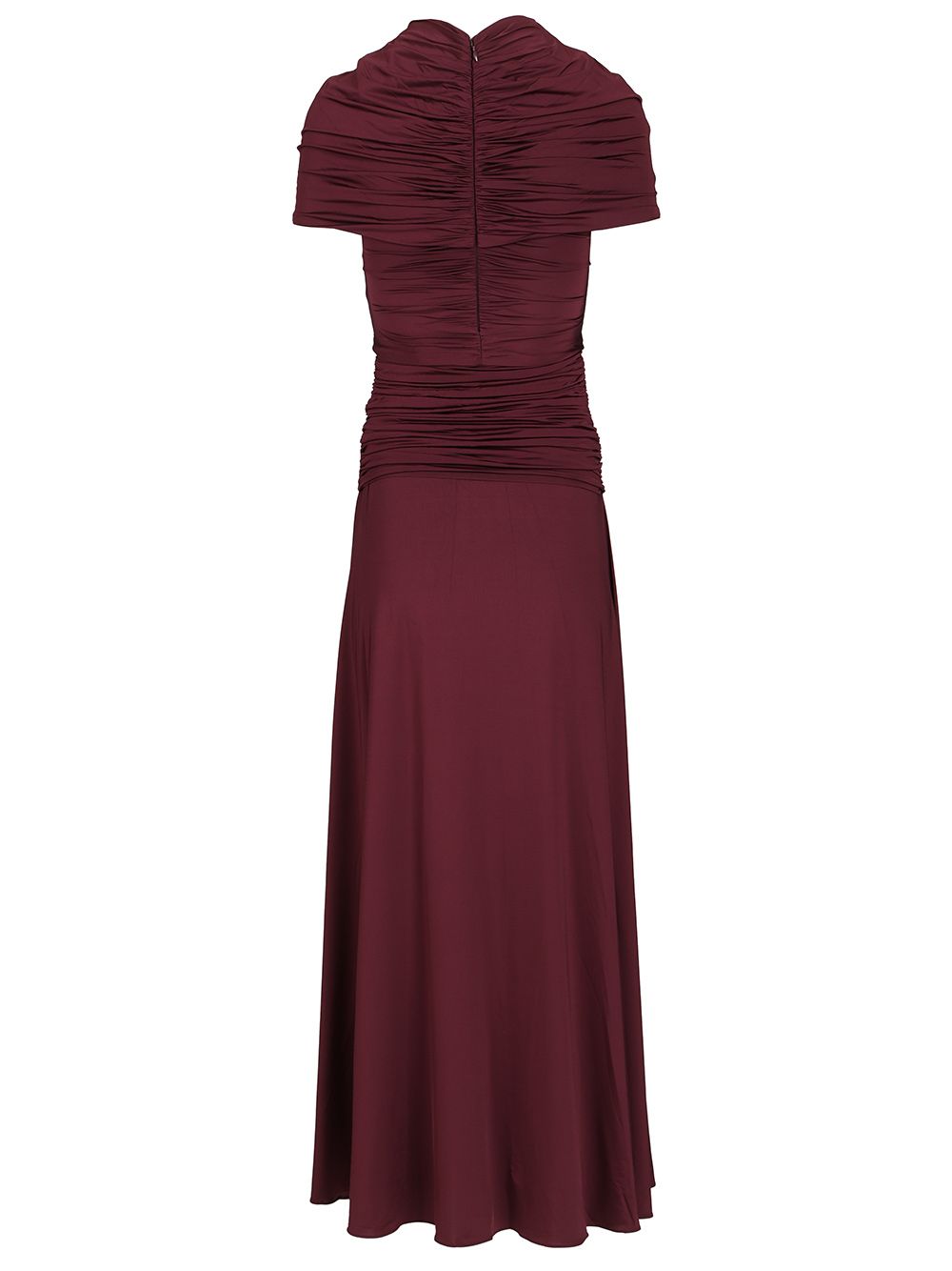 Self-Portrait Ruffled Midi Dress Abiti - Bordeaux | 94d7a0ab01b1de9689fae5869901b8f1554de92a