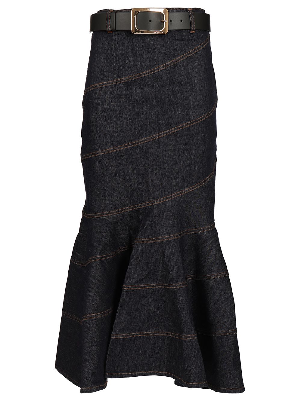 Self-Portrait Midi Skirt With Belt Gonne - Blu | 28424dcf848334a4f0b71b2e6c36f1147eee0792