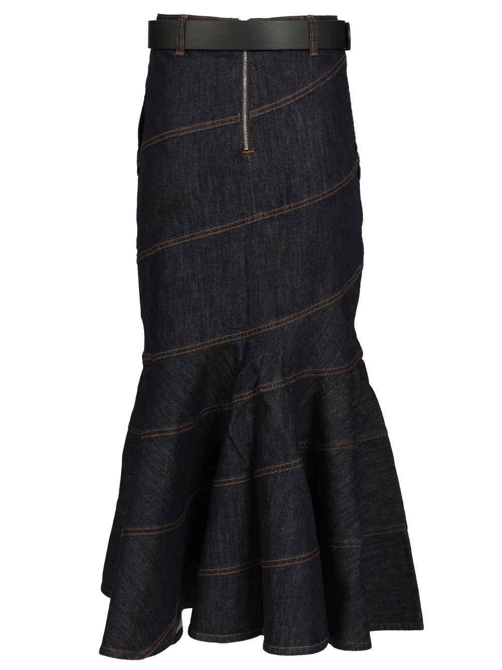 Self-Portrait Midi Skirt With Belt Gonne - Blu | d2e519d6209129edbfc49c716ac07036117d8827