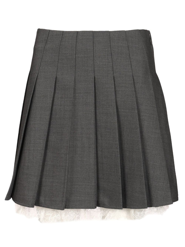 Self-Portrait Pleated Miniskirt Gonne - Grey | c3ef2b1f641ee414fbe6d37e193da2d62c470a12