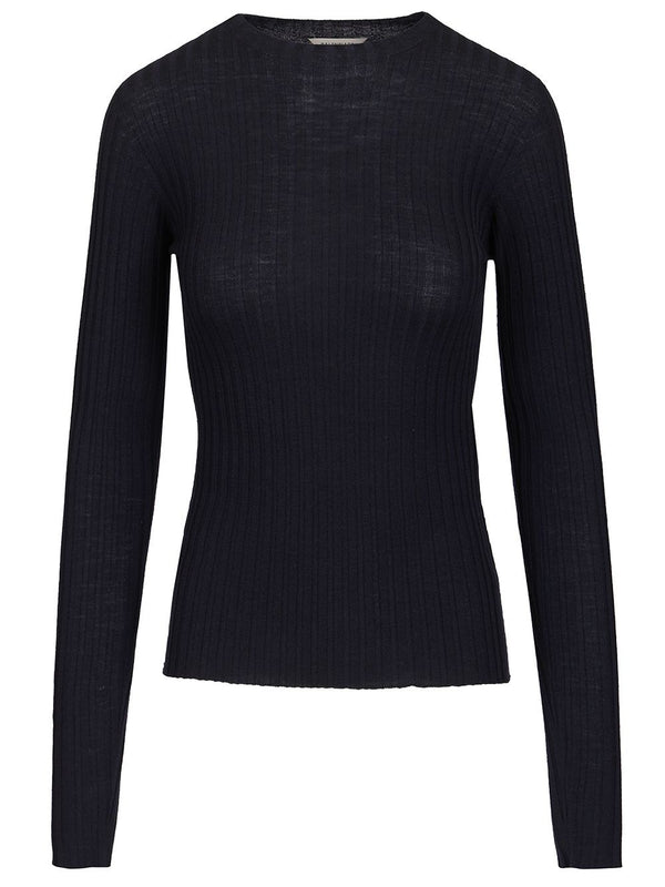 Ribbed Knit Sweater Knitwear Blu