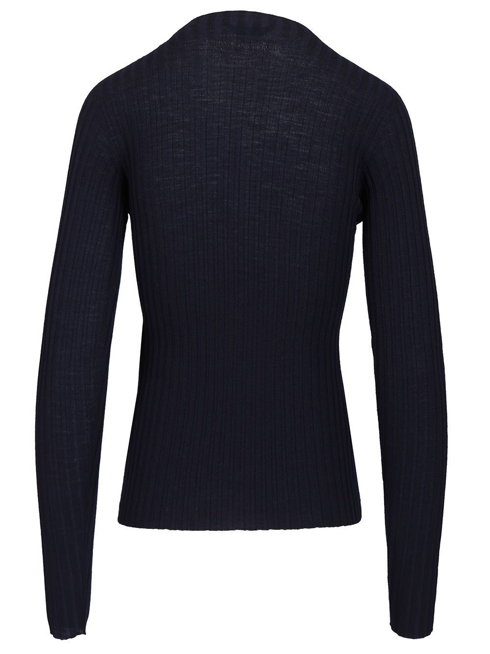 Balenciaga Ribbed Knit Sweater Knitwear - Blu | b0dbcafa7f8c63551738d88ed9c82de677698605