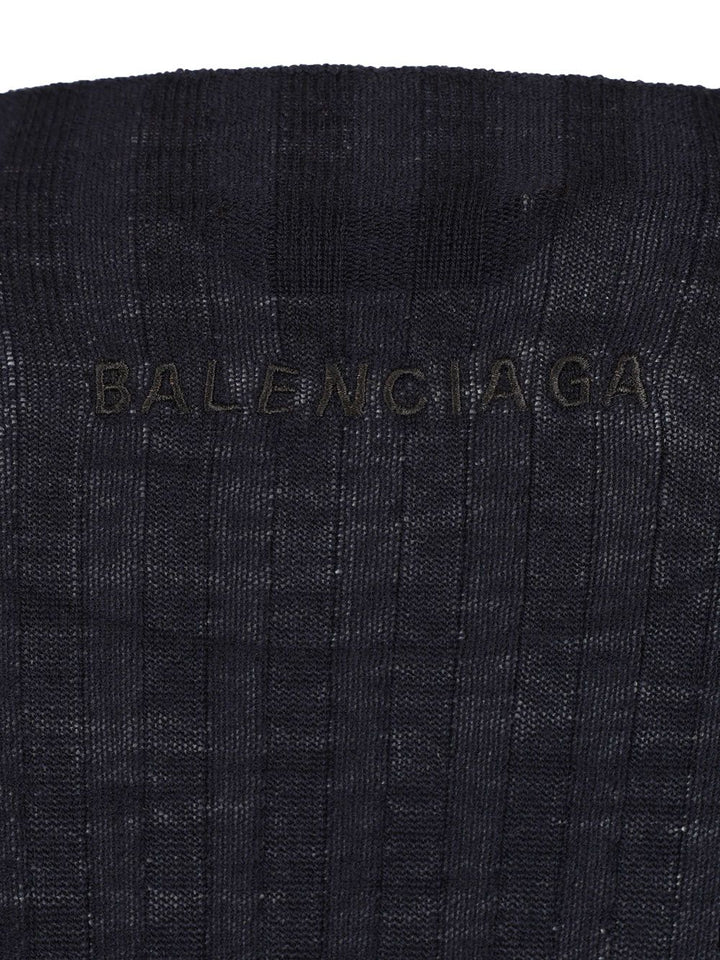 Balenciaga Ribbed Knit Sweater Knitwear - Blu | fe993e69584b4bd83025523f3f0502bc724cec69