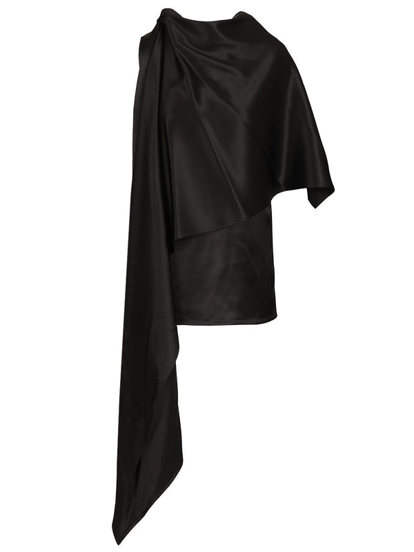 Silk Satin Top Top Nero