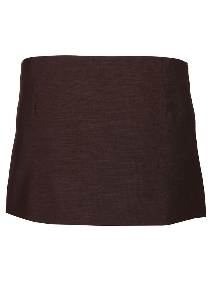 Miu Miu Sports Miniskirt Gonne - Marrone | 335c90832ce01ec75ea4bb0f4ea7dce49acdc03e