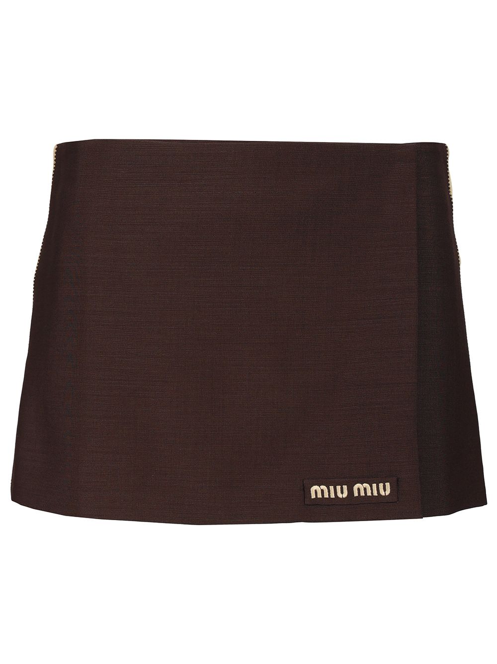 Miu Miu Sports Miniskirt Gonne - Marrone | 2192981d2104dfe2717b8b9e1b3a2f1ef8d833b3