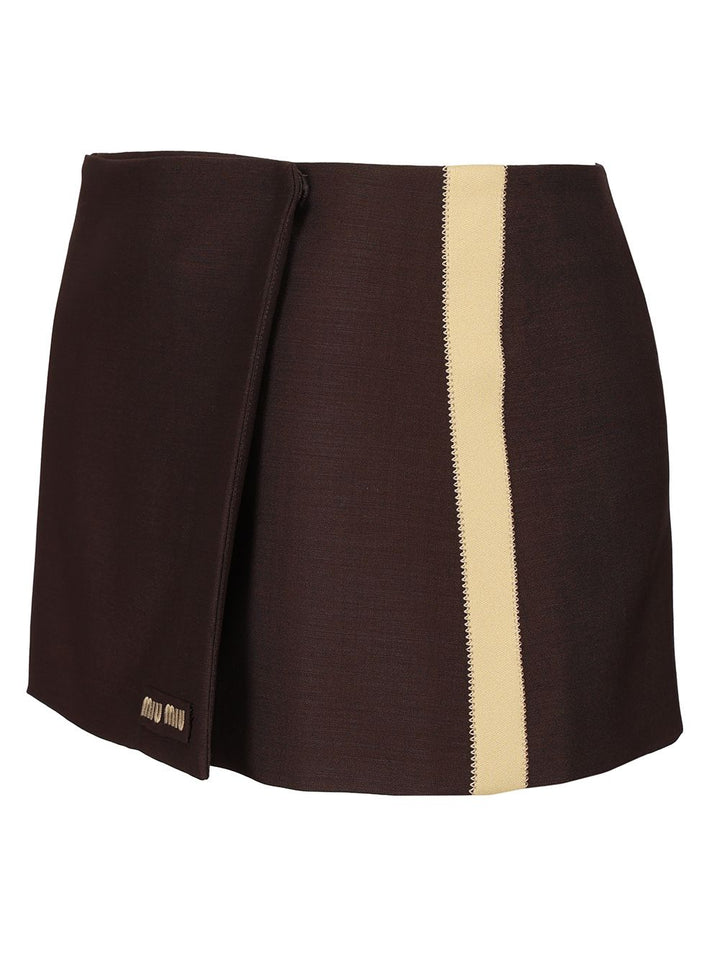 Miu Miu Sports Miniskirt Gonne - Marrone | f64a2f49c85a88a4707ea13ce95e74608aff0f95