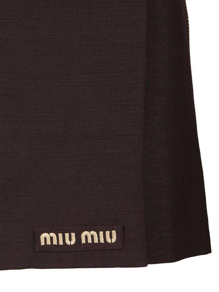 Miu Miu Sports Miniskirt Gonne - Marrone | 603100ad3495b227bf44f91ba23c400ed6e29014