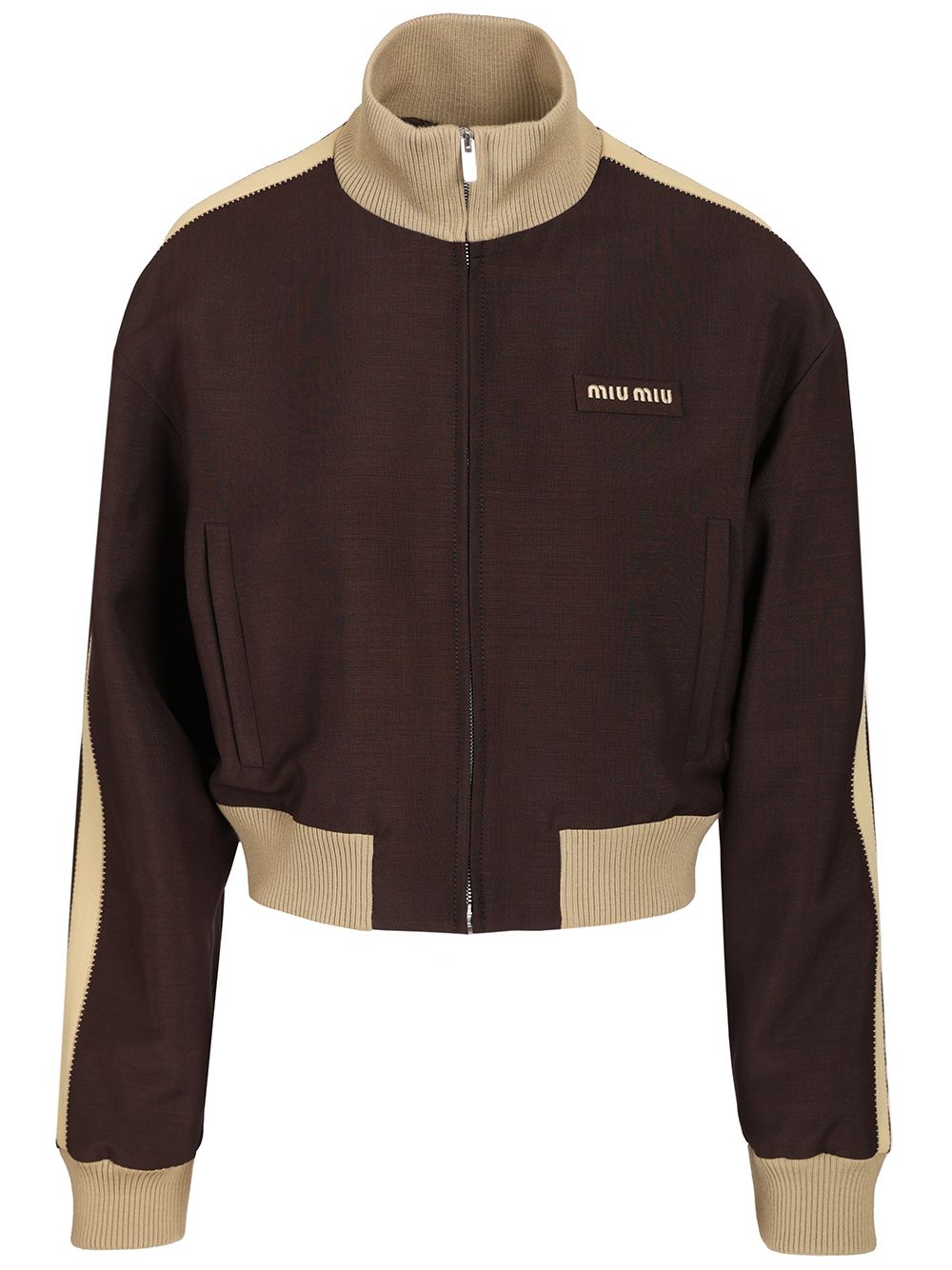 Miu Miu Blouson In Kid Mohair Giacche - Marrone | c6a7844020f161bafb15bbbed088443c18a9bcc4