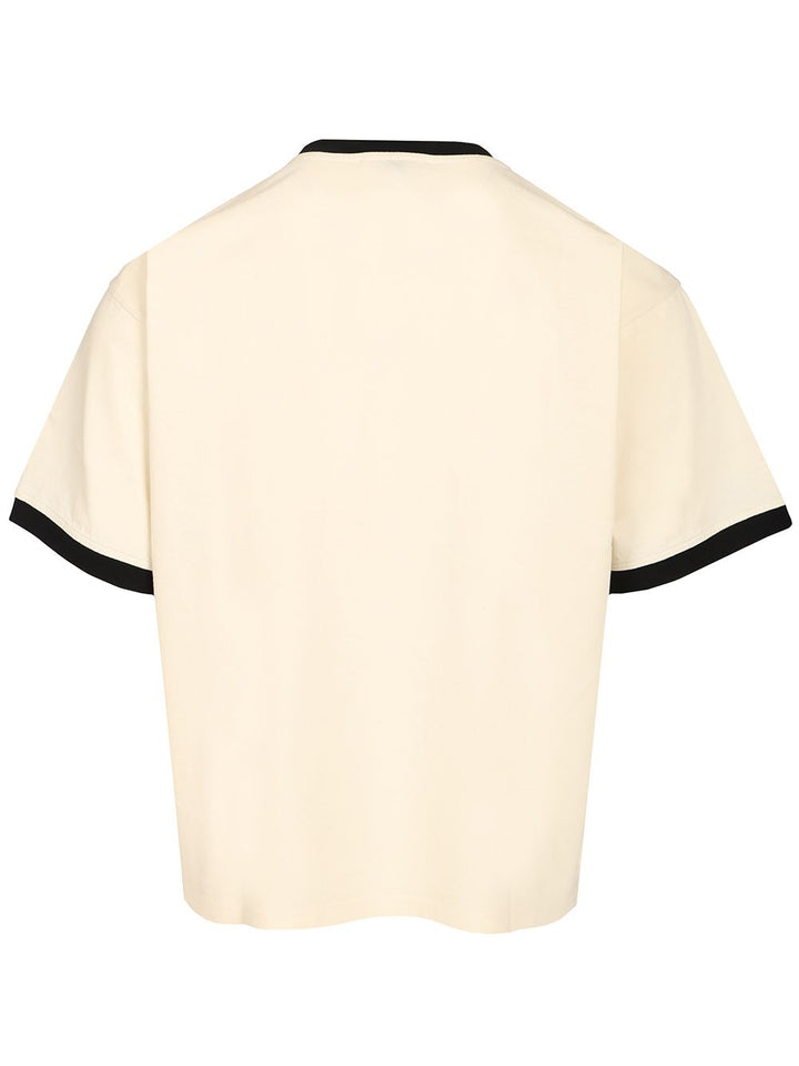 Versace Cotton Jersey  With Print T-Shirt - Bianco | 9adf79d144284872eb829962795578d42c42af94