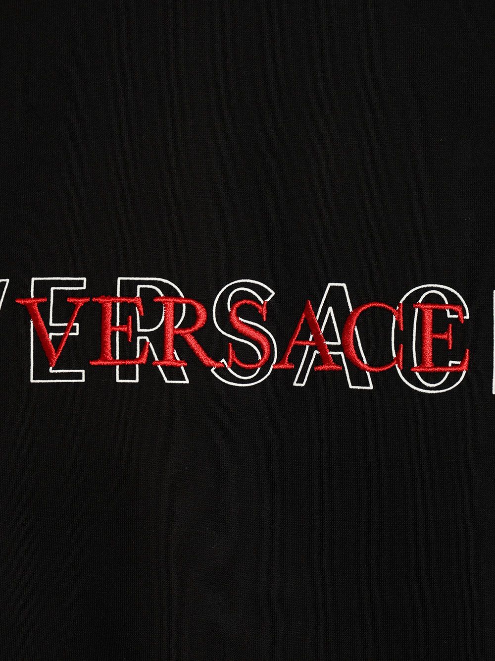 Versace With Embroidered Logo T-Shirt - Nero | af3f4075aeff5a29fc499304cccf8bd08ea45c44