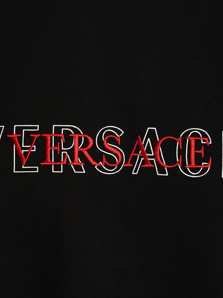 Versace With Embroidered Logo T-Shirt - Nero | af3f4075aeff5a29fc499304cccf8bd08ea45c44