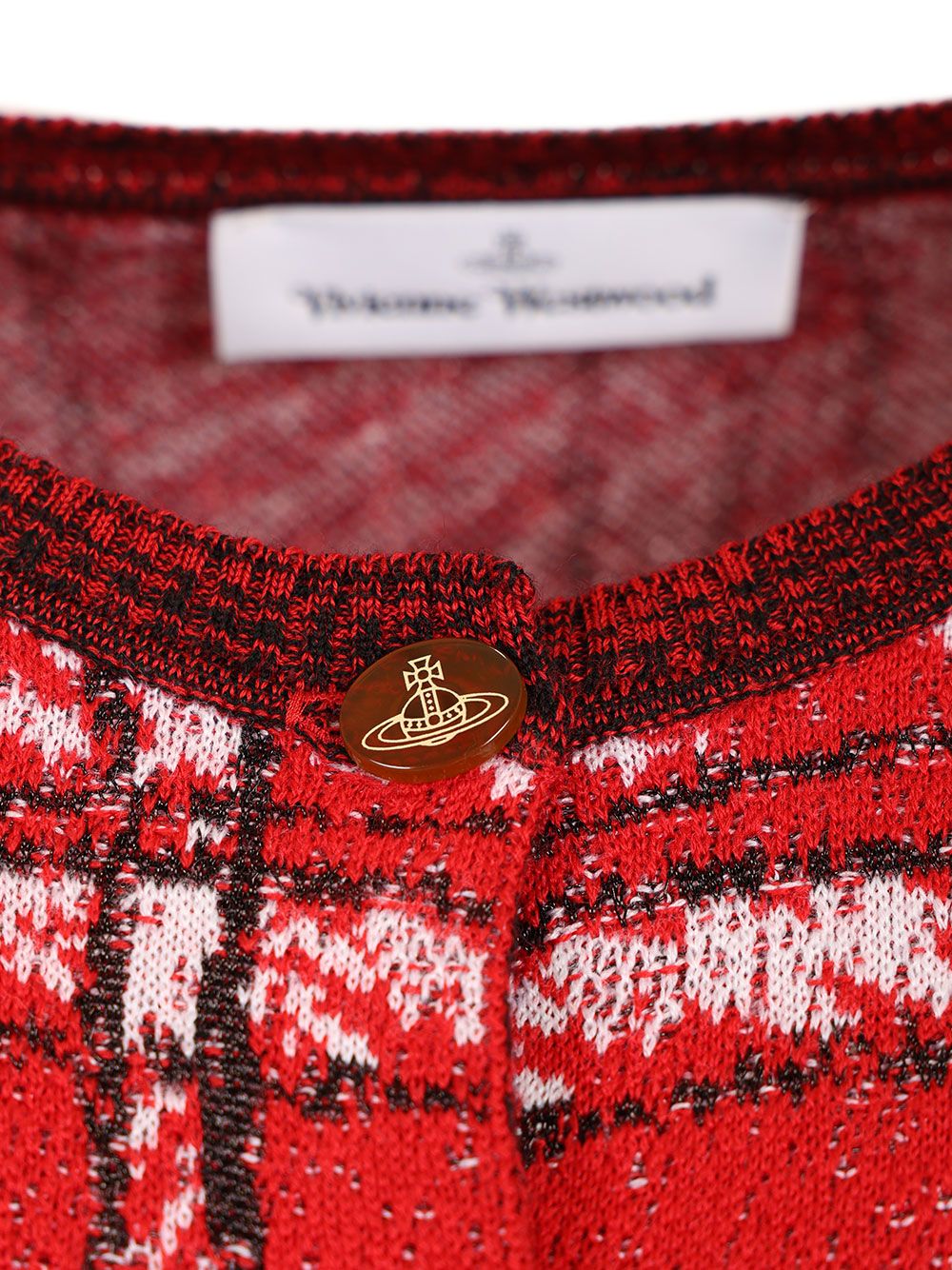 Vivienne Westwood Cardigan Scribble Check Knitwear - Rosso | 7c3148d81733f7892355f9c4684e951ac81f05bd
