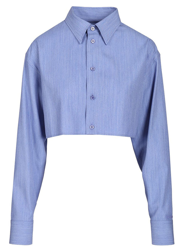Cropped Shirt Shirts Light Blue