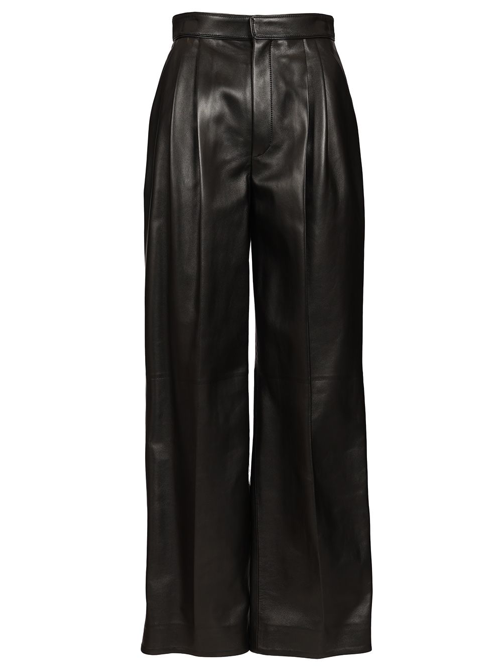 Bottega Veneta Shiny Leather Trousers - Nero | a37e2c560d10d2307aa2b3360351b49d91981562