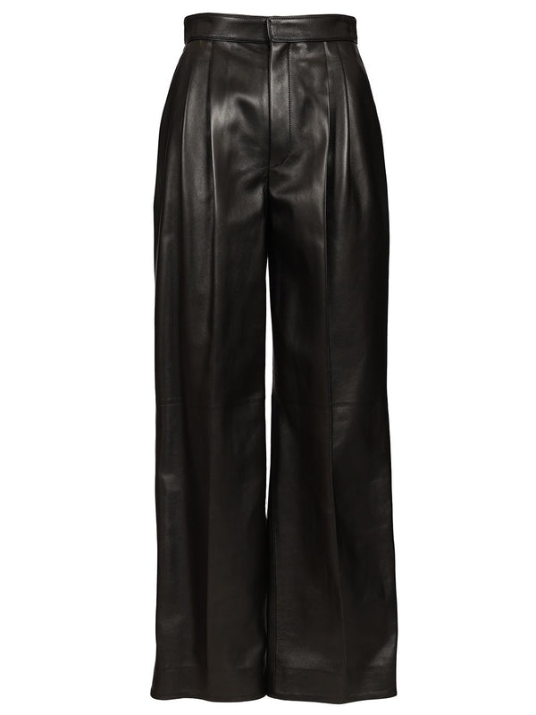 Lucida in Pelle Pantaloni Nero