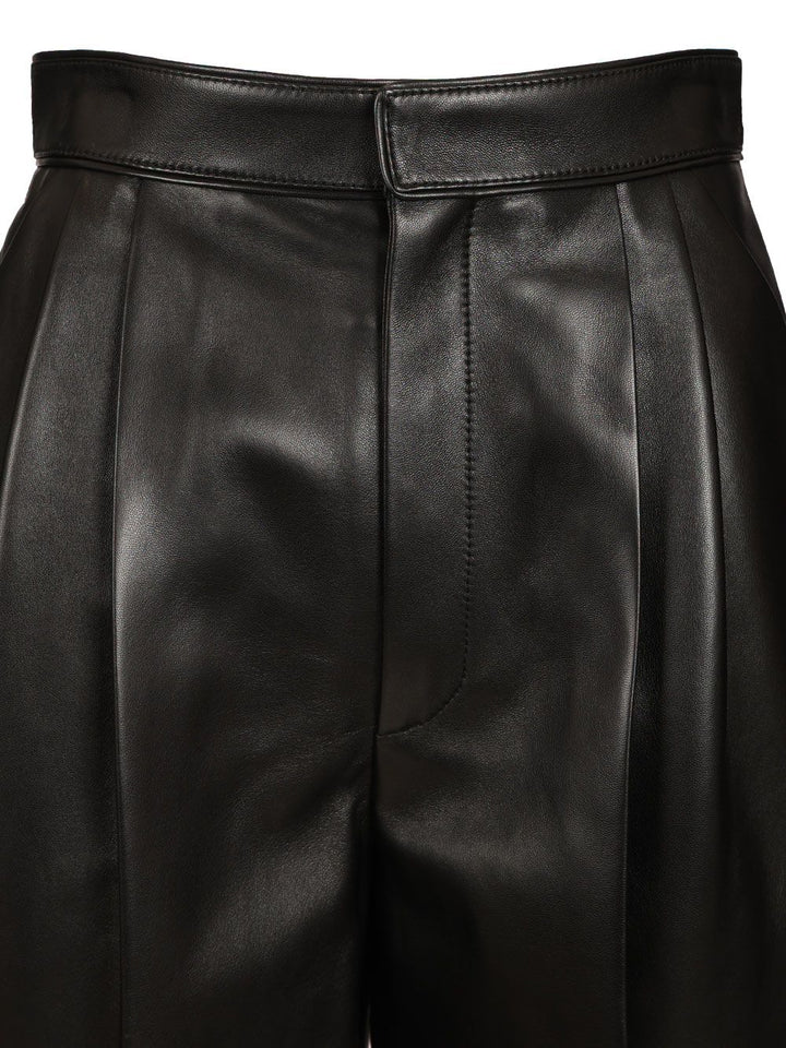 Bottega Veneta Shiny Leather Trousers - Nero | 5f0ca8becd6744f0fdce42e320ebbe7b0c14e567