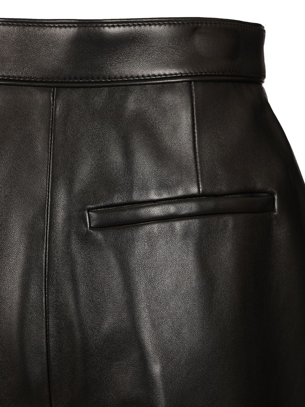 Bottega Veneta Soft Semi Shiny Nappa Leather Trousers - Nero | d82f2a383e768bc7099e6ed998826109fd50cea7