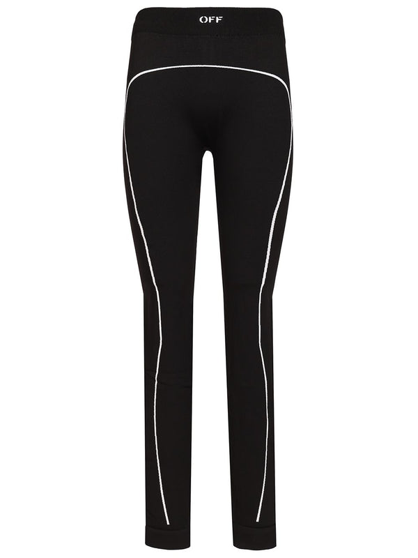 Off Stamp Seamless Leggings Trousers Nero