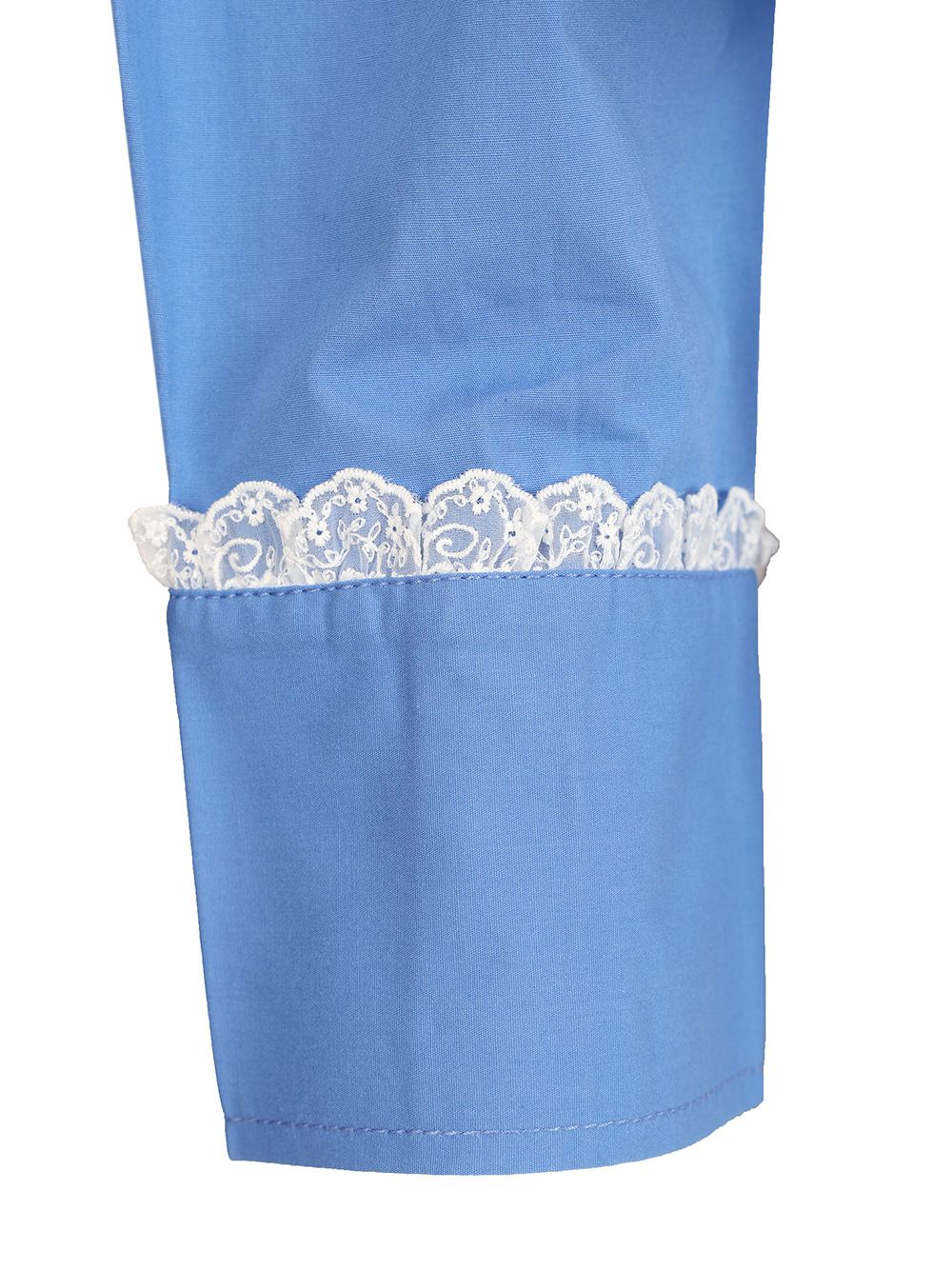 Ganni Cotton Shirt With Lace Details Shirts - Light blue | 25806f5be141c58b68ff0c4ee16ec3fc381b02fe