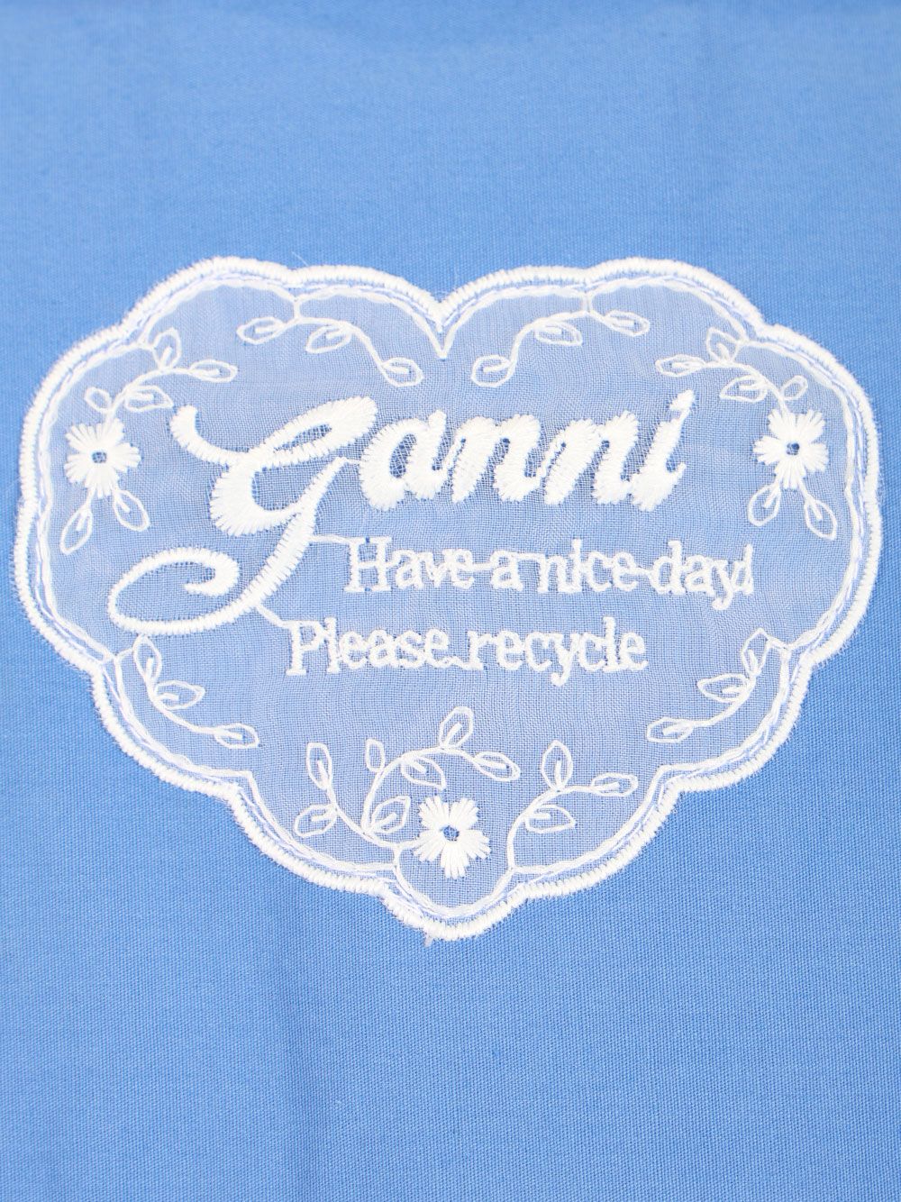 Ganni Cotton Shirt With Lace Details Shirts - Light blue | 898e0cfd5c24765b26223b4d0c0b46205dc84c0e
