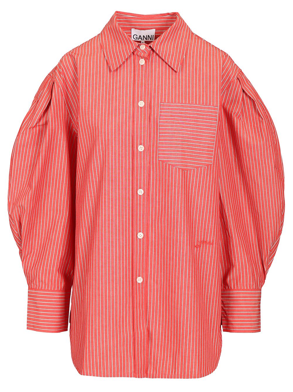 Ganni Oxford Shirt Shirts - Rosso | e35bd9dd5ce178c8bd9a00ecf7c873a27b13df43
