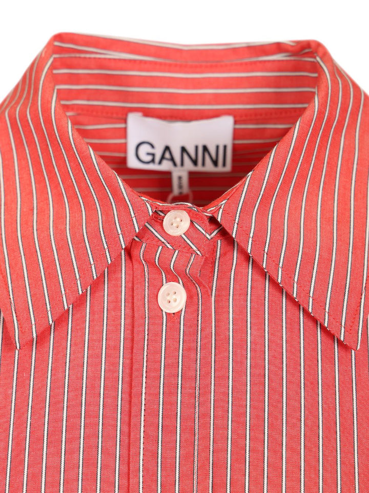 Ganni Oxford Shirt Shirts - Rosso | 5f946a36545b729206c627e9b4be5ab4b7aa9a0b